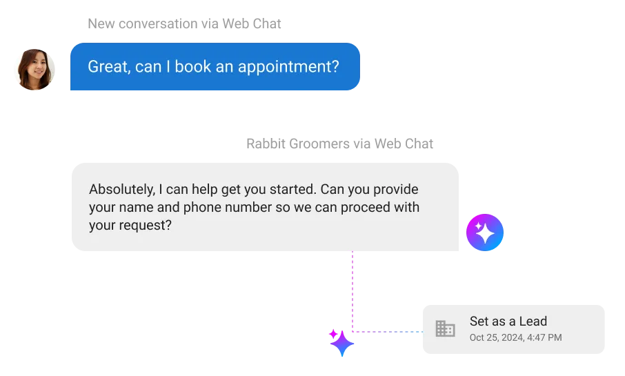 AI-assisted web chat