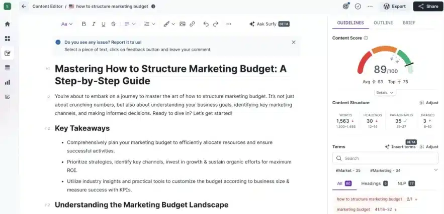 ai marketing tools: surferseo