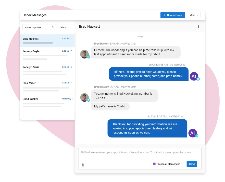 agency automation: AI web chat