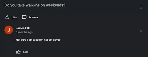 Do you take walk-ins on weekends?