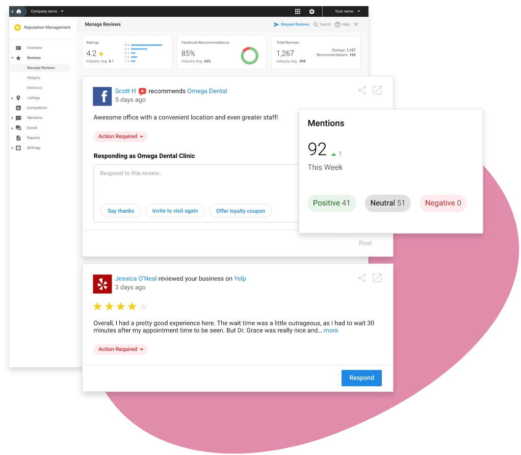 reputation management software for agencies:​ review management vendasta