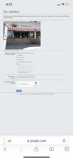 top of the report